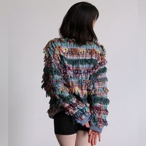 Paula Sweet Muslin Mink Art to Wear Plaid Cotton Pullover #boho vibe #y2k